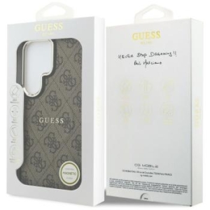 Markowy Hard Case Guess 4G Embossed Ring MagSafe Samsung Galaxy S26 Ultra Brązowy - 208465