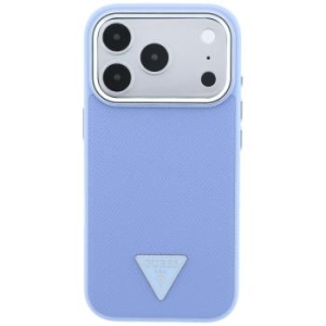 Markowy Hard Case Guess Grained Triangle Logo MagSafe Apple iPhone 18 Pro / 17 Pro Niebieski - 209114