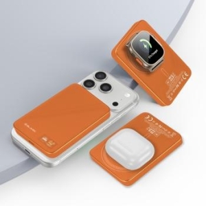 Power Bank 10000mAh Typ C magnetyczny indukcyjny Magsafe 3w1 Blavec BJ-04 Slim 13,5mm 22,5W Pomarańczowy - 209199