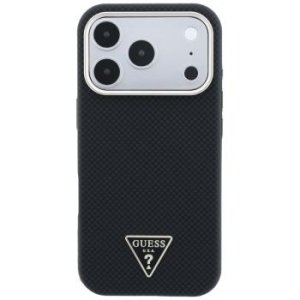 Markowy Hard Case Guess Kevlar Triangle Logo MagSafe Apple iPhone 18 Pro Max / 17 Pro Max Czarny - 209210