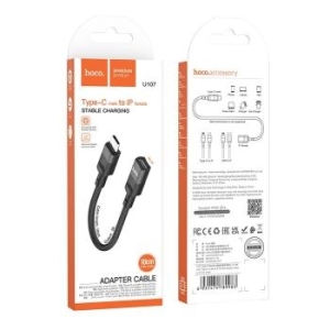 Adapter OTG USB C do Lightning Hoco 3A 0,1m U107 Czarny - 209450