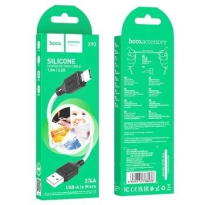 Kabel USB A do Micro USB Hoco 2,4A 1m X90 Biały - 209372