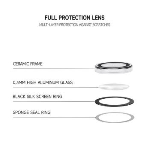 Szkło Hartowane na aparat Tel Protect 3D Lens Apple iPhone 18 Pro / 18 Pro Max Czarny (obiektyw 3 sztuki) - 209391